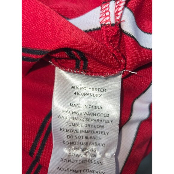 Footjoy Mens Red Striped Polo XL Golf Apparel Graystone GC - Picture 6 of 9